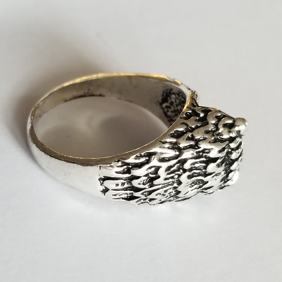 Relisted -Owl ring silver tone Ring size 7.75 7 3/4 goth punk witchy - Picture 8 of 8